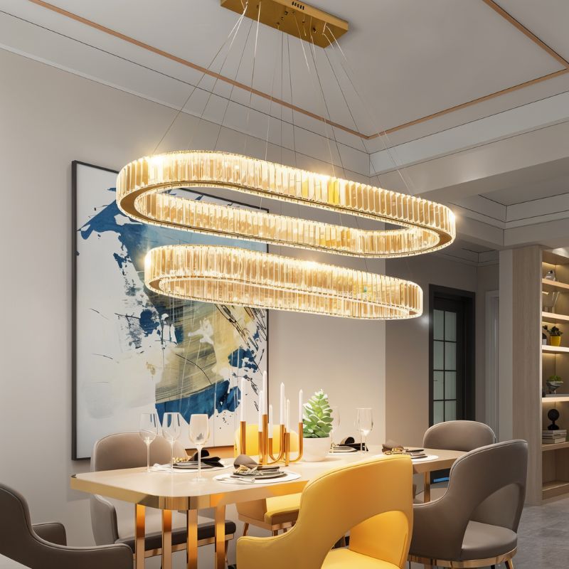 Freyza - Luminara | Elegant Modern Crystal Oval Chandelier with Adjustable Height