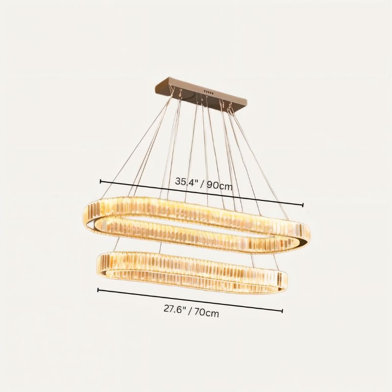 Freyza - Luminara | Elegant Modern Crystal Oval Chandelier with Adjustable Height