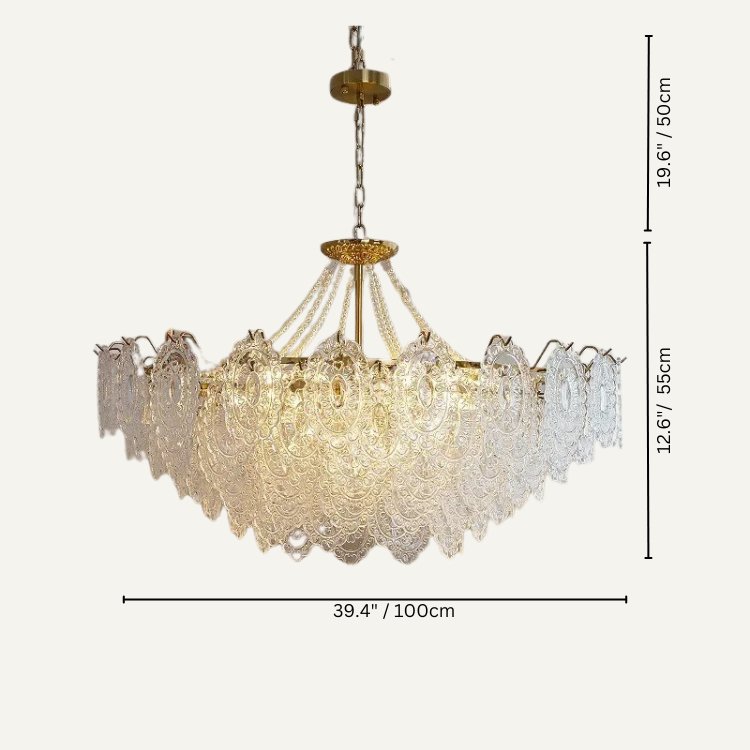 Freyza - Luminara | Elegant Modern Glass Dining Room Chandelier Light