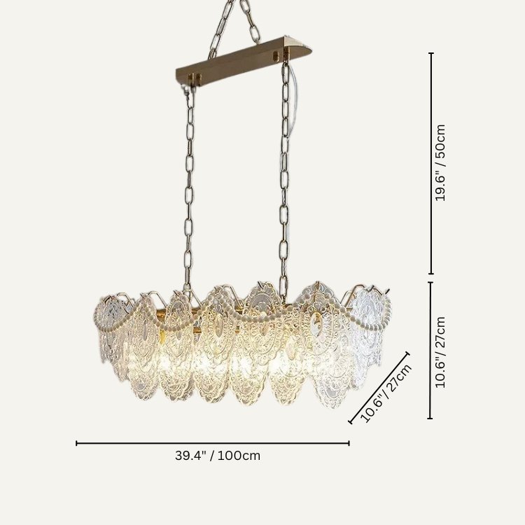 Freyza - Luminara | Elegant Modern Glass Dining Room Chandelier Light