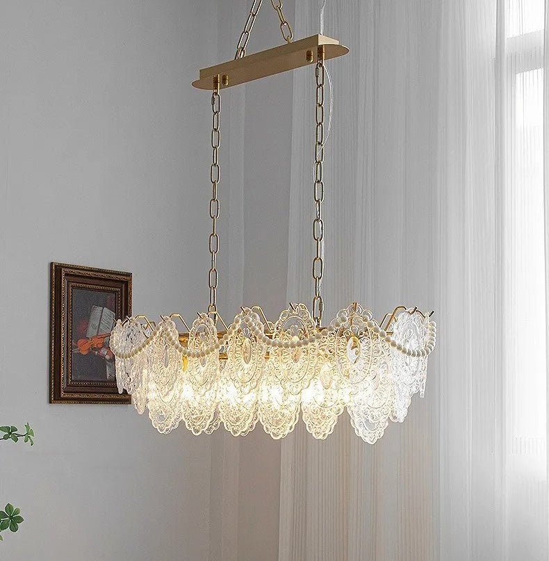 Freyza - Luminara | Elegant Modern Glass Dining Room Chandelier Light