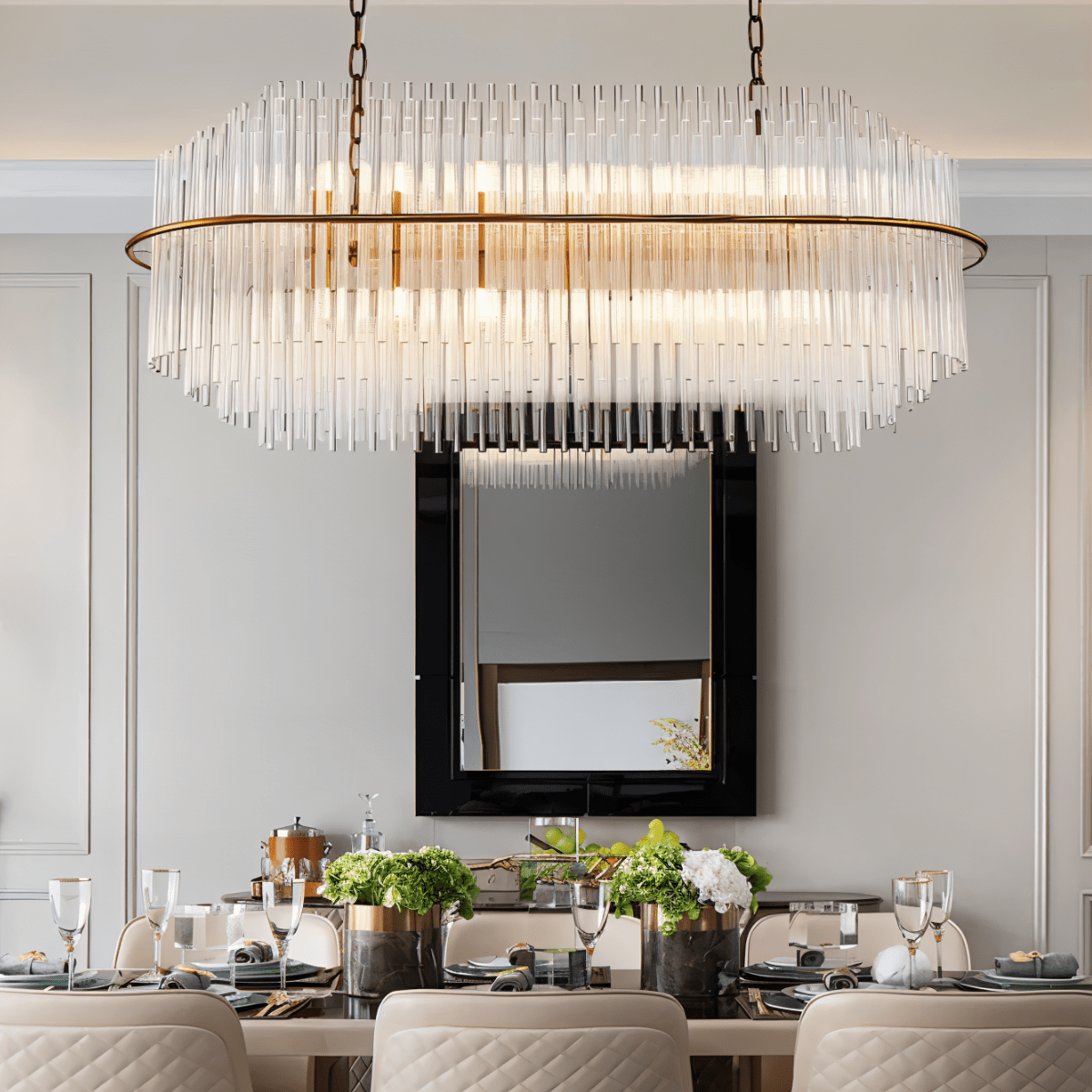 Freyza - Luminara | Elegant Modern Gold Chandelier Light for Dining Room Decor