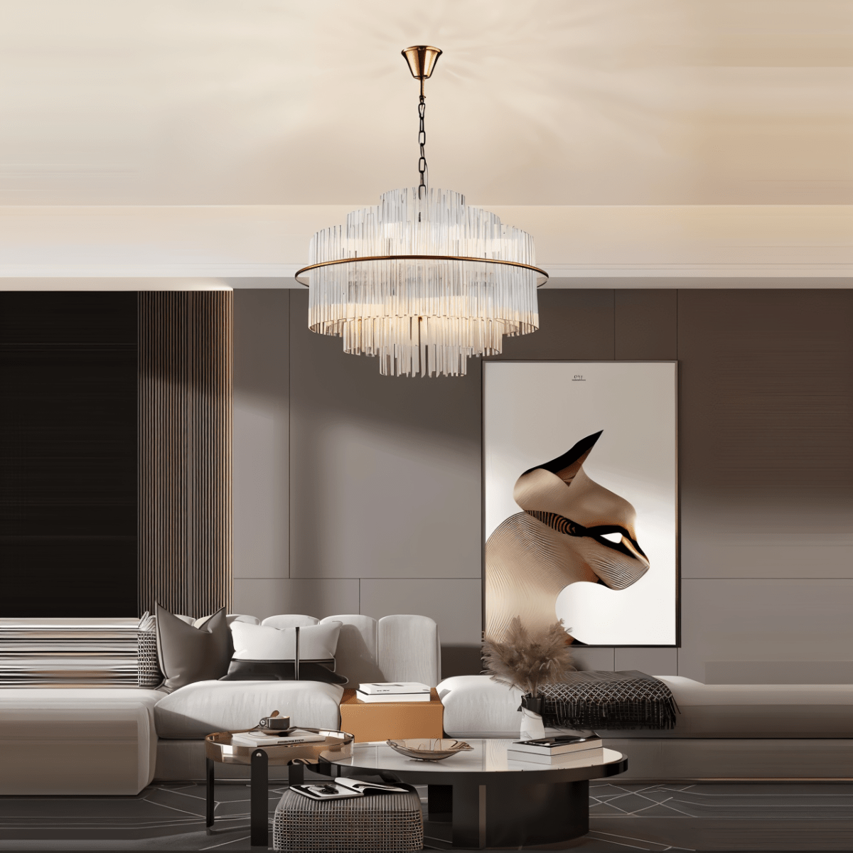 Freyza - Luminara | Elegant Modern Gold Chandelier Light for Dining Room Decor