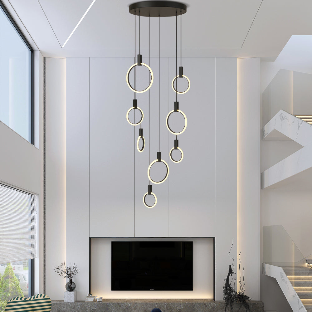 Freyza - Luminara | Eleganter moderner LED-Treppen-Kronleuchter