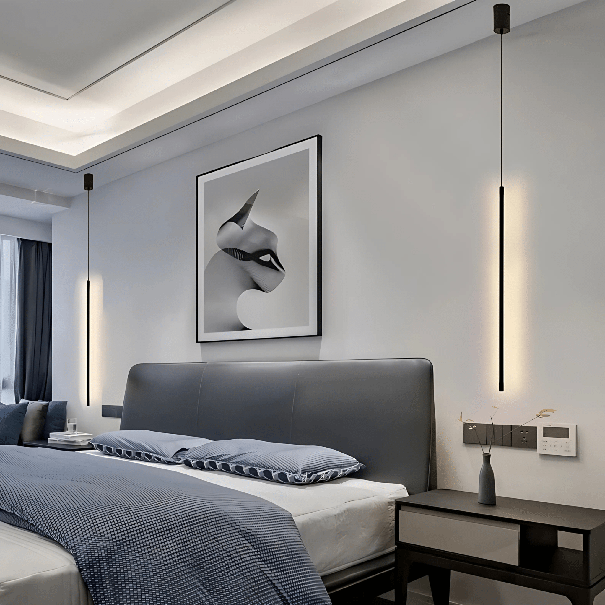 Freyza - Luminara | Elegant Modern Metal Bedside Pendant Light Fixture