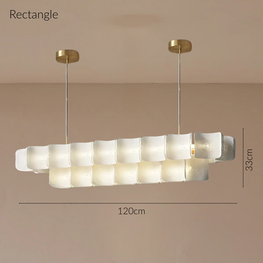 Freyza - Luminara | Elegant Modern Metal Chandelier Light with Textured Panels