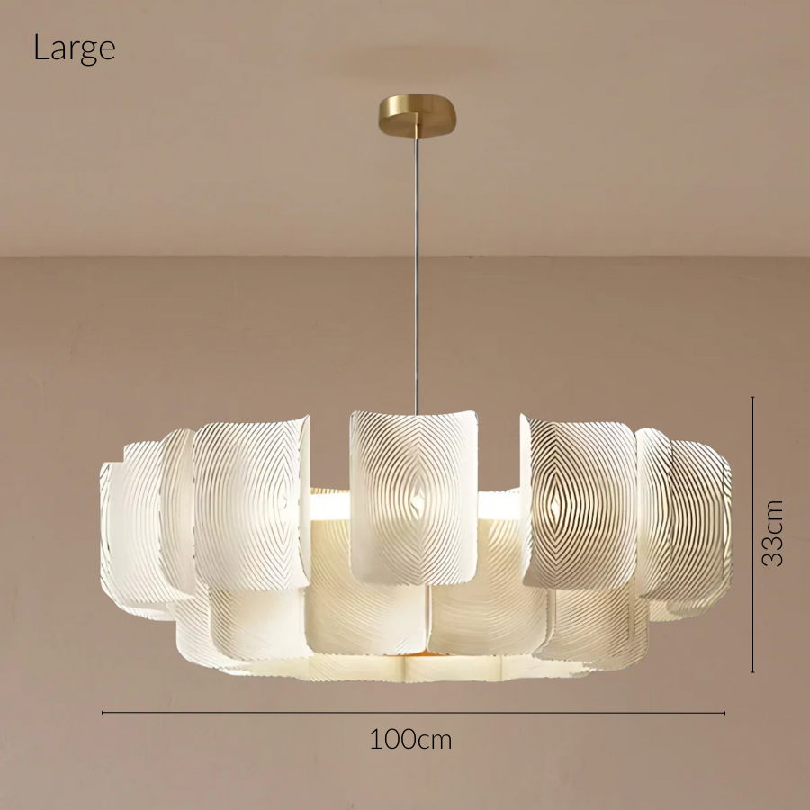 Freyza - Luminara | Elegant Modern Metal Chandelier Light with Textured Panels