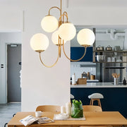 Freyza - Elegant Modern Metal Glass Dining Room Chandelier