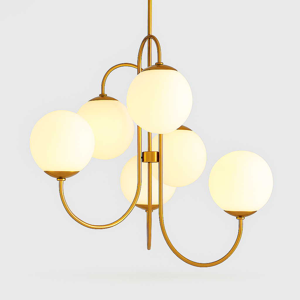 Freyza - Elegant Modern Metal Glass Dining Room Chandelier
