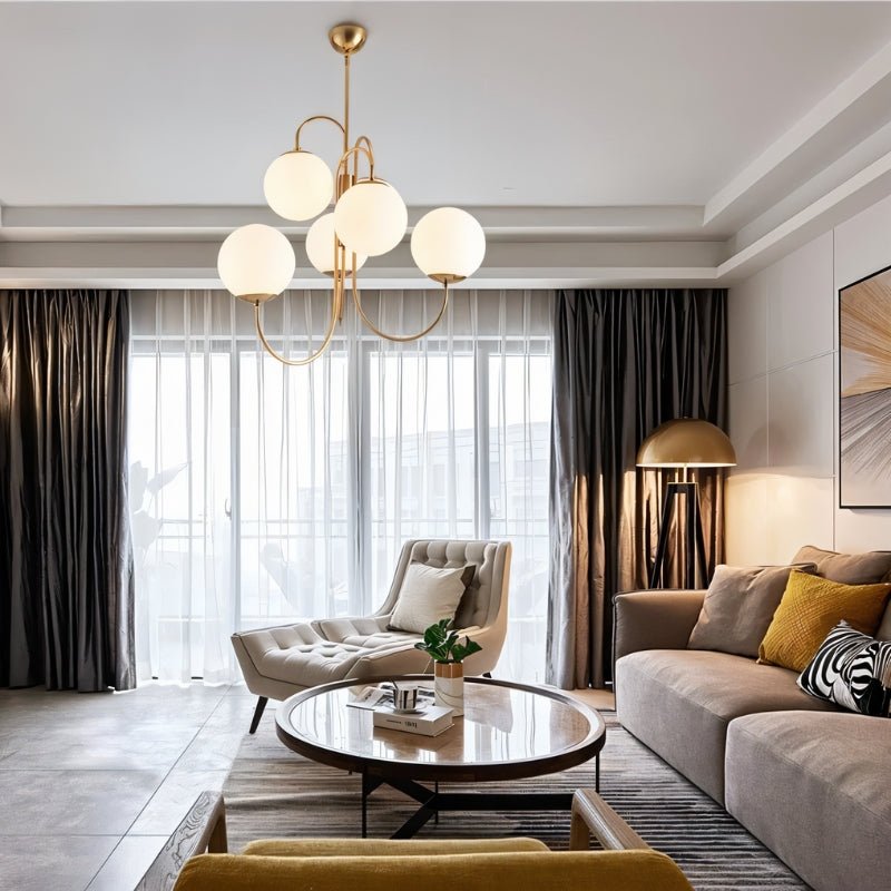 Freyza - Elegant Modern Metal Glass Dining Room Chandelier
