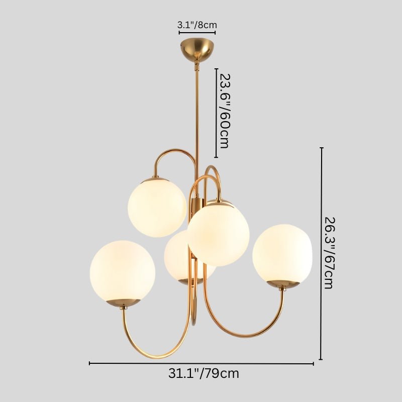 Freyza - Elegant Modern Metal Glass Dining Room Chandelier