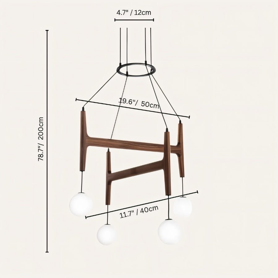 Freyza - Luminara | Elegante moderne minimalistische Holz-Kronleuchterbeleuchtung