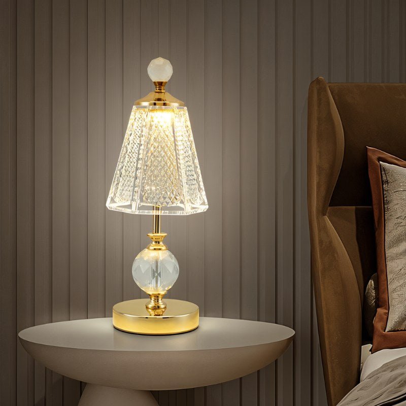 Luminara | Elegant Rechargeable Gold Table Lamp with Dimmable Lighting 5
