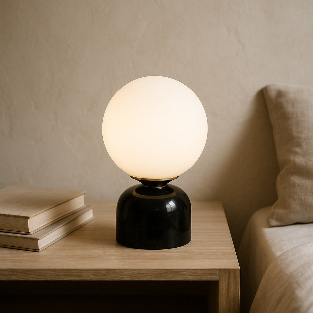 Luminara | Elegant Scandinavian Marble LED Table Lamp for Bedroom 0