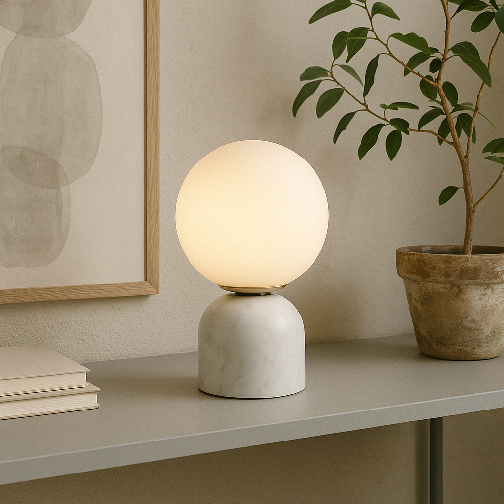Luminara | Elegant Scandinavian Marble LED Table Lamp for Bedroom 1