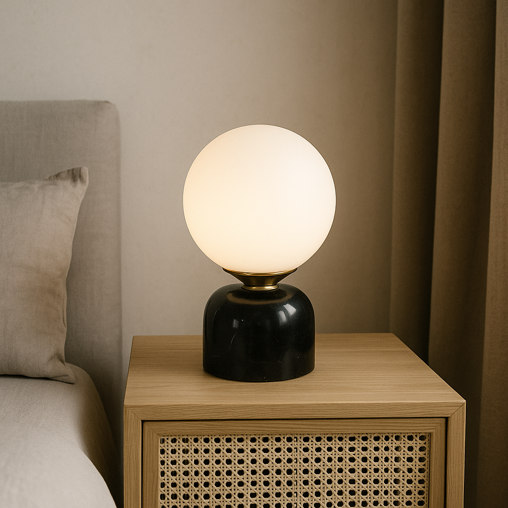 Luminara | Elegant Scandinavian Marble LED Table Lamp for Bedroom 2