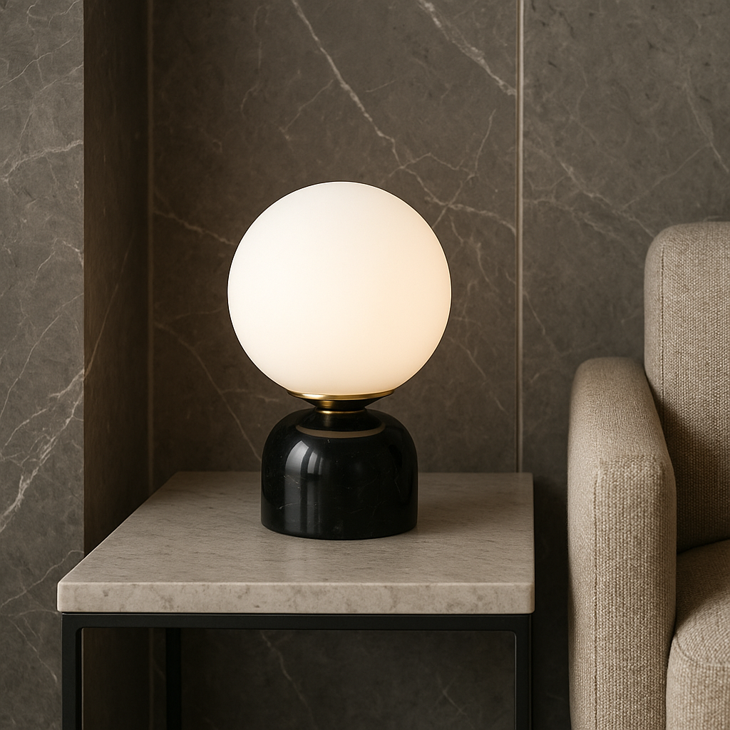 Luminara | Elegant Scandinavian Marble LED Table Lamp for Bedroom 4