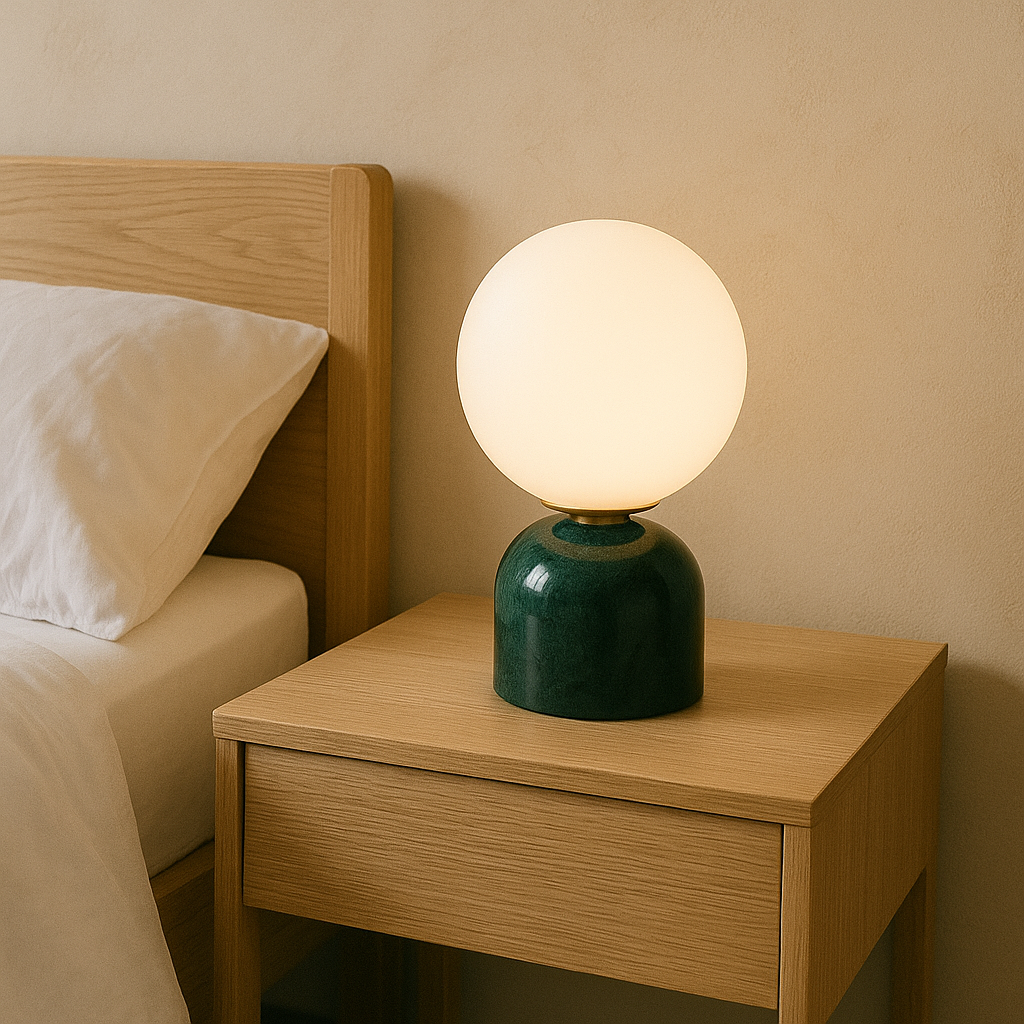 Luminara | Elegant Scandinavian Marble LED Table Lamp for Bedroom 5