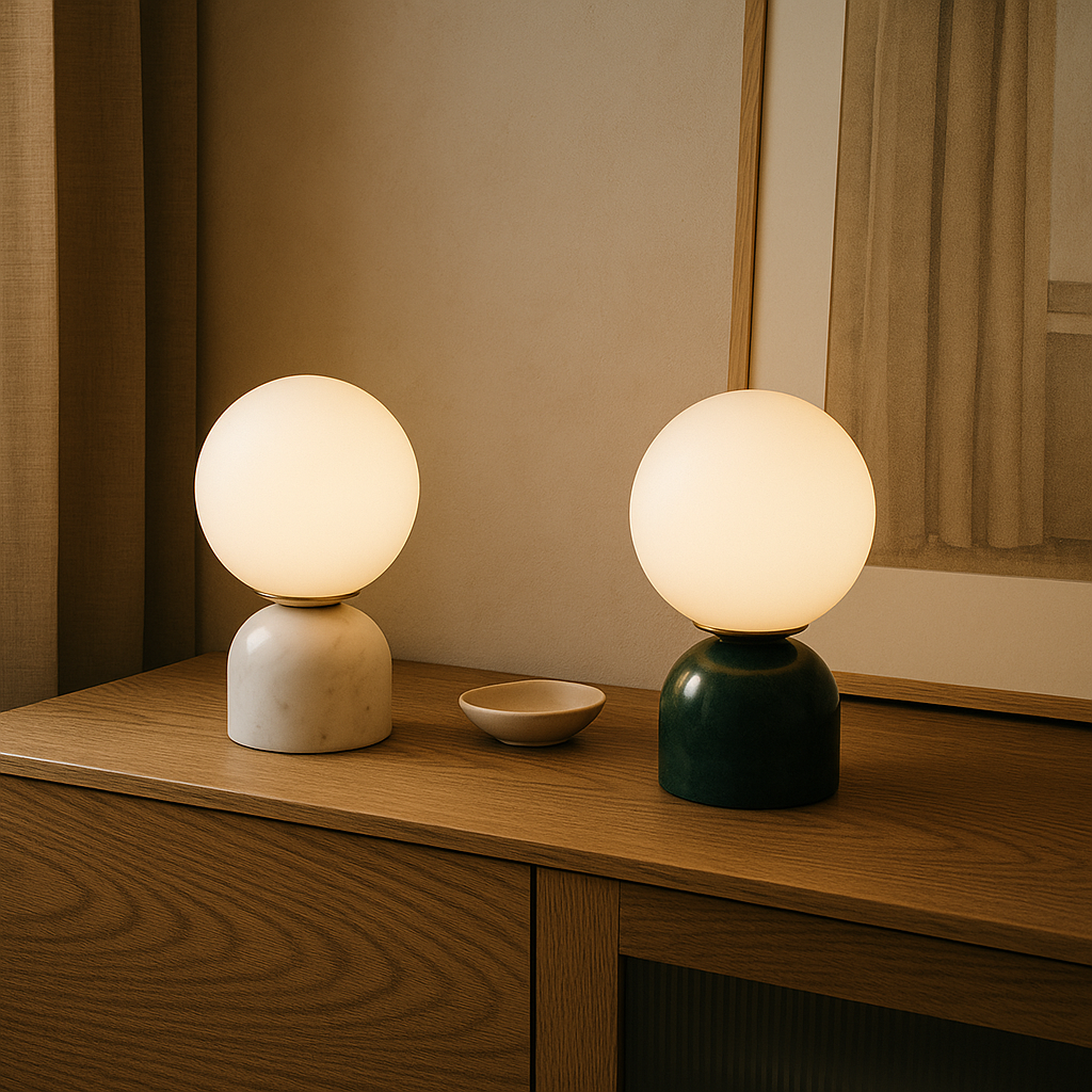Luminara | Elegant Scandinavian Marble LED Table Lamp for Bedroom 6