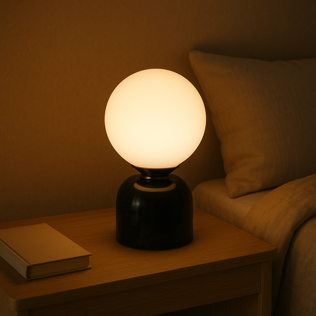 Luminara | Elegant Scandinavian Marble LED Table Lamp for Bedroom 7