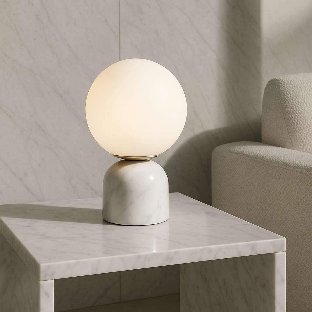 Luminara | Elegant Scandinavian Marble LED Table Lamp for Bedroom 8