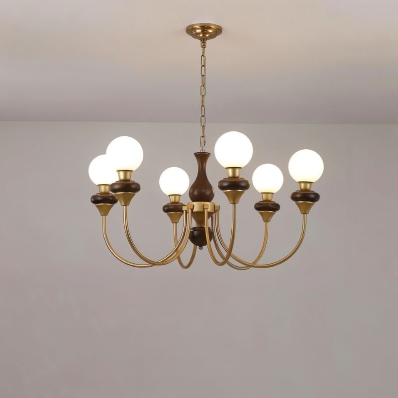 Freyza - Elegant Vintage Glass Iron Chandelier Light Fixture