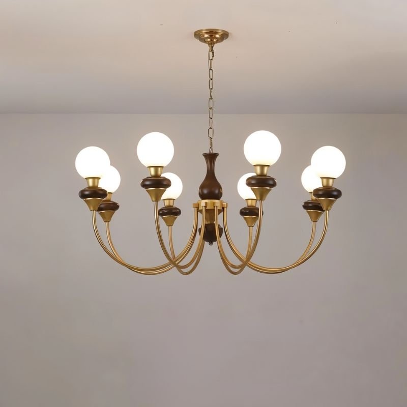 Freyza - Elegant Vintage Glass Iron Chandelier Light Fixture