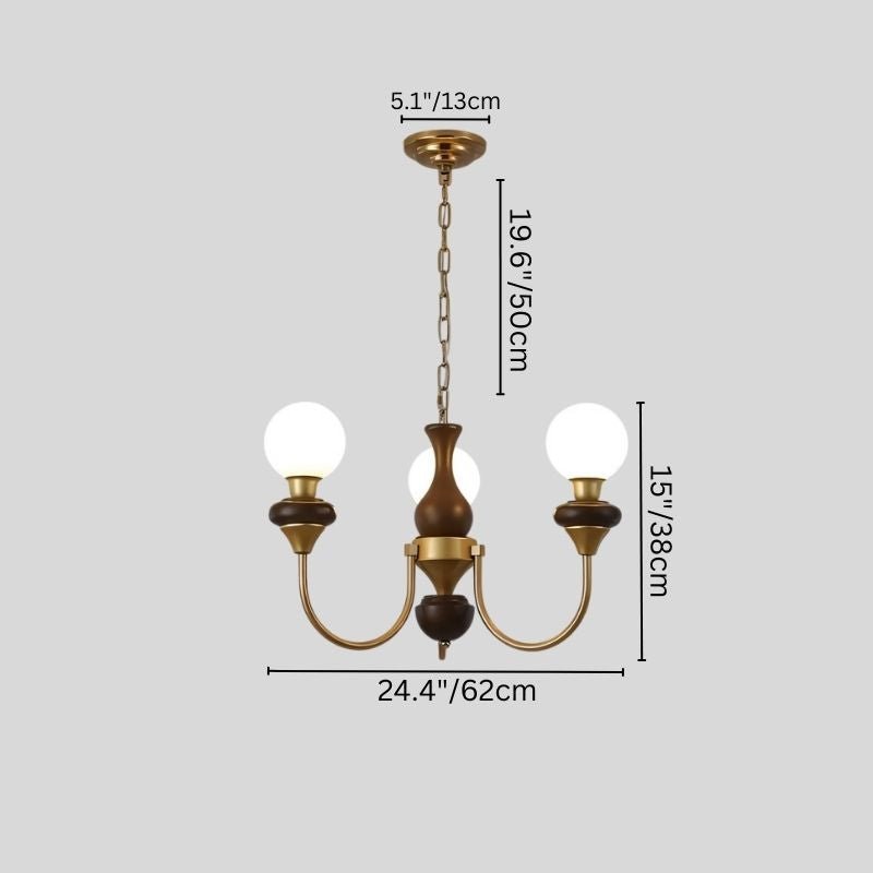 Freyza - Elegant Vintage Glass Iron Chandelier Light Fixture