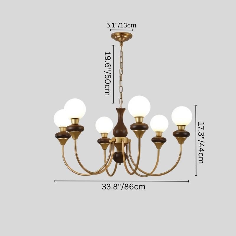Freyza - Elegant Vintage Glass Iron Chandelier Light Fixture