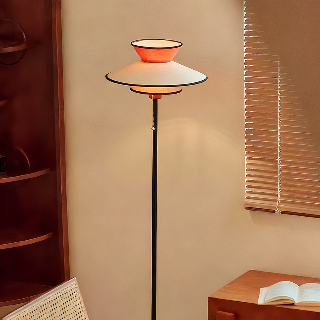 Luminara | Elegant Vintage Iron Standing Floor Lamp with Fabric Shade 1