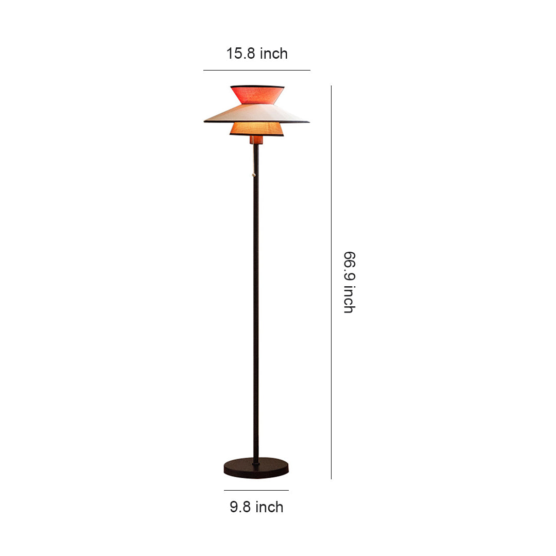 Luminara | Elegant Vintage Iron Standing Floor Lamp with Fabric Shade 7