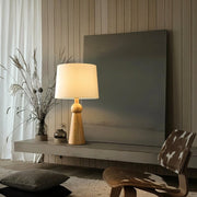 Luminara | Elegant Warm Wooden Base Bedside Table Lamp for Cozy Ambiance 0