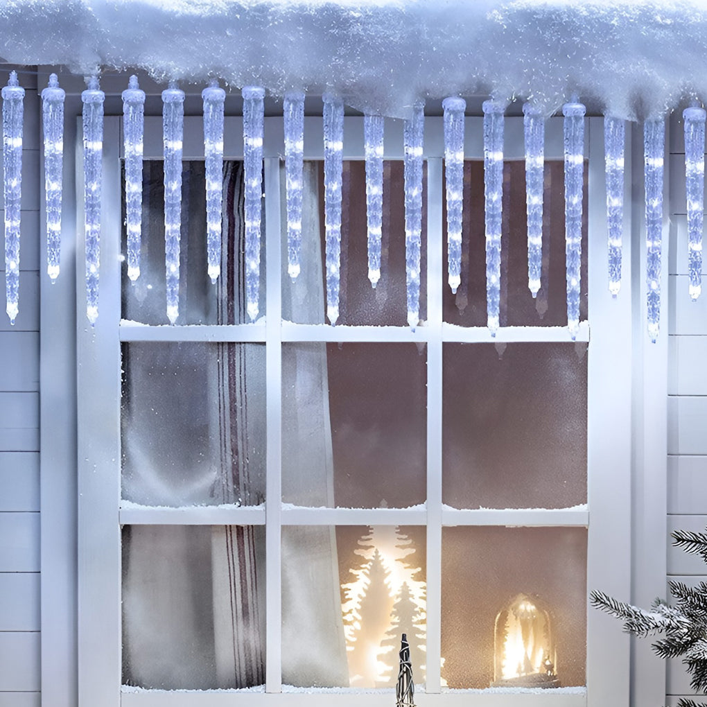 Luminara | Elegant Waterproof Solar LED Icicle String Lights 4