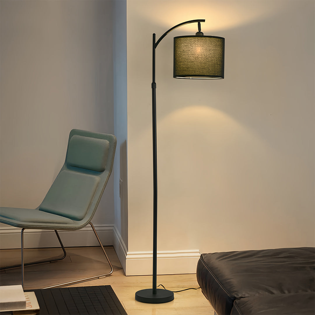 Luminara | Modern Black Arc Floor Lamp with Adjustable Height Design 1