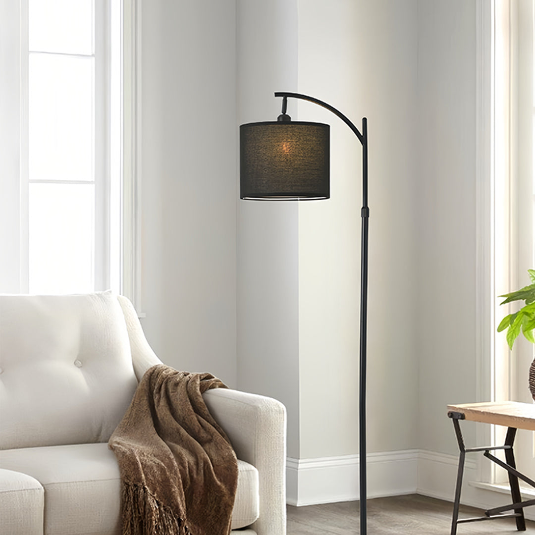 Luminara | Modern Black Arc Floor Lamp with Adjustable Height Design 2