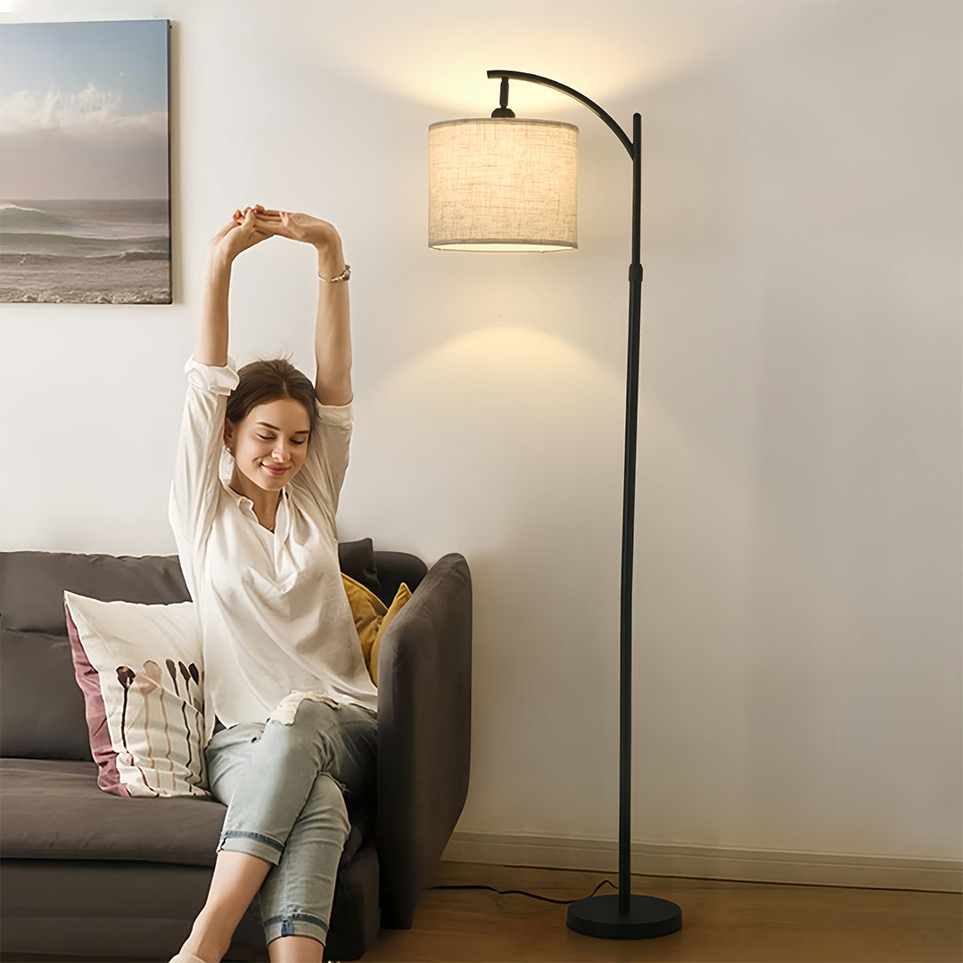 Luminara | Modern Black Arc Floor Lamp with Adjustable Height Design 5