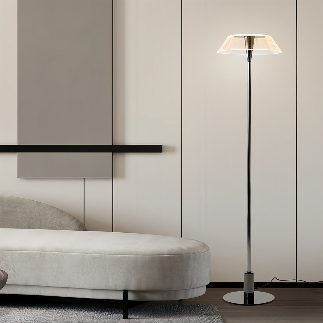 Luminara | Modern Black Floor Lamp with Acrylic Shade for Living Room 4