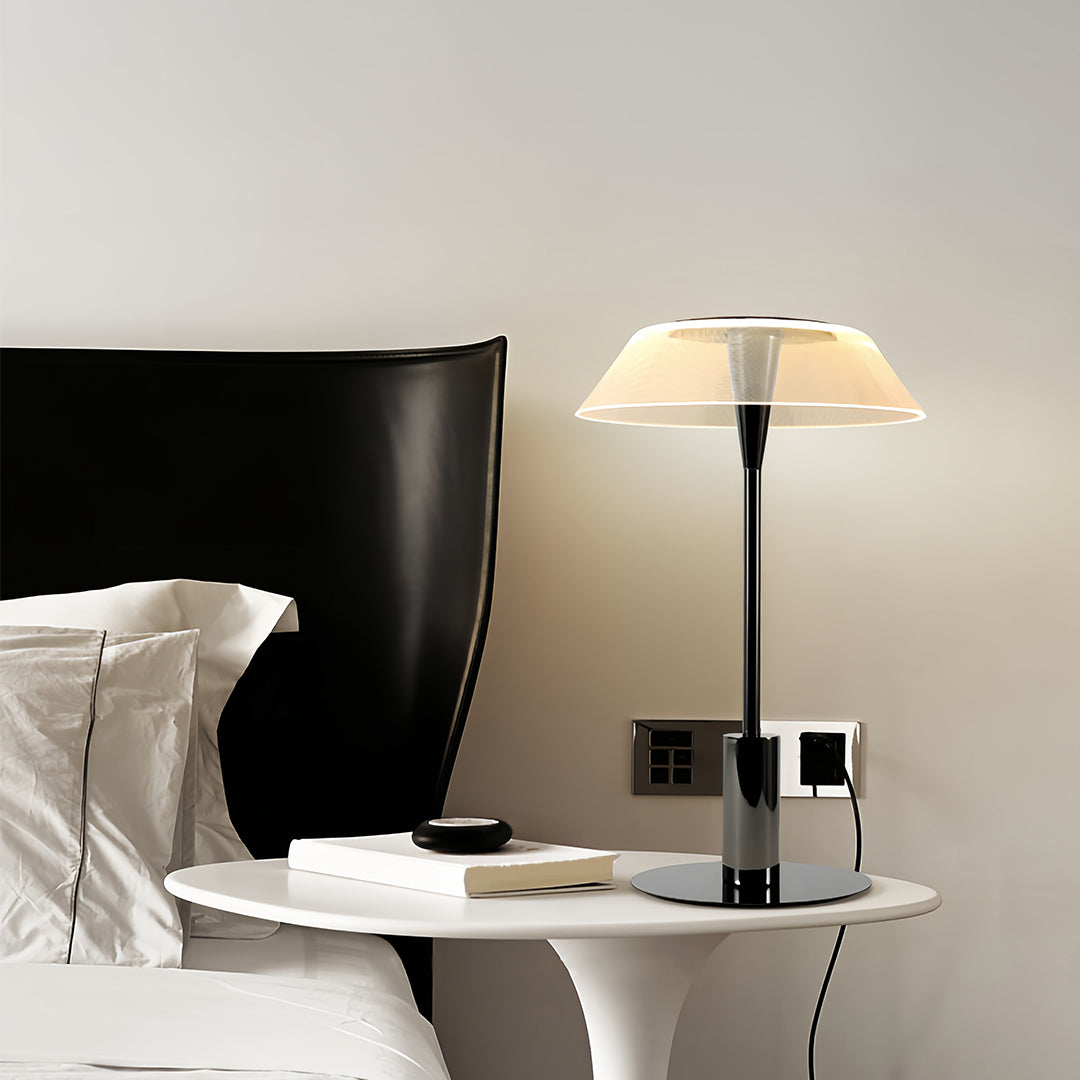 Luminara | Modern Black Floor Lamp with Acrylic Shade for Living Room 7