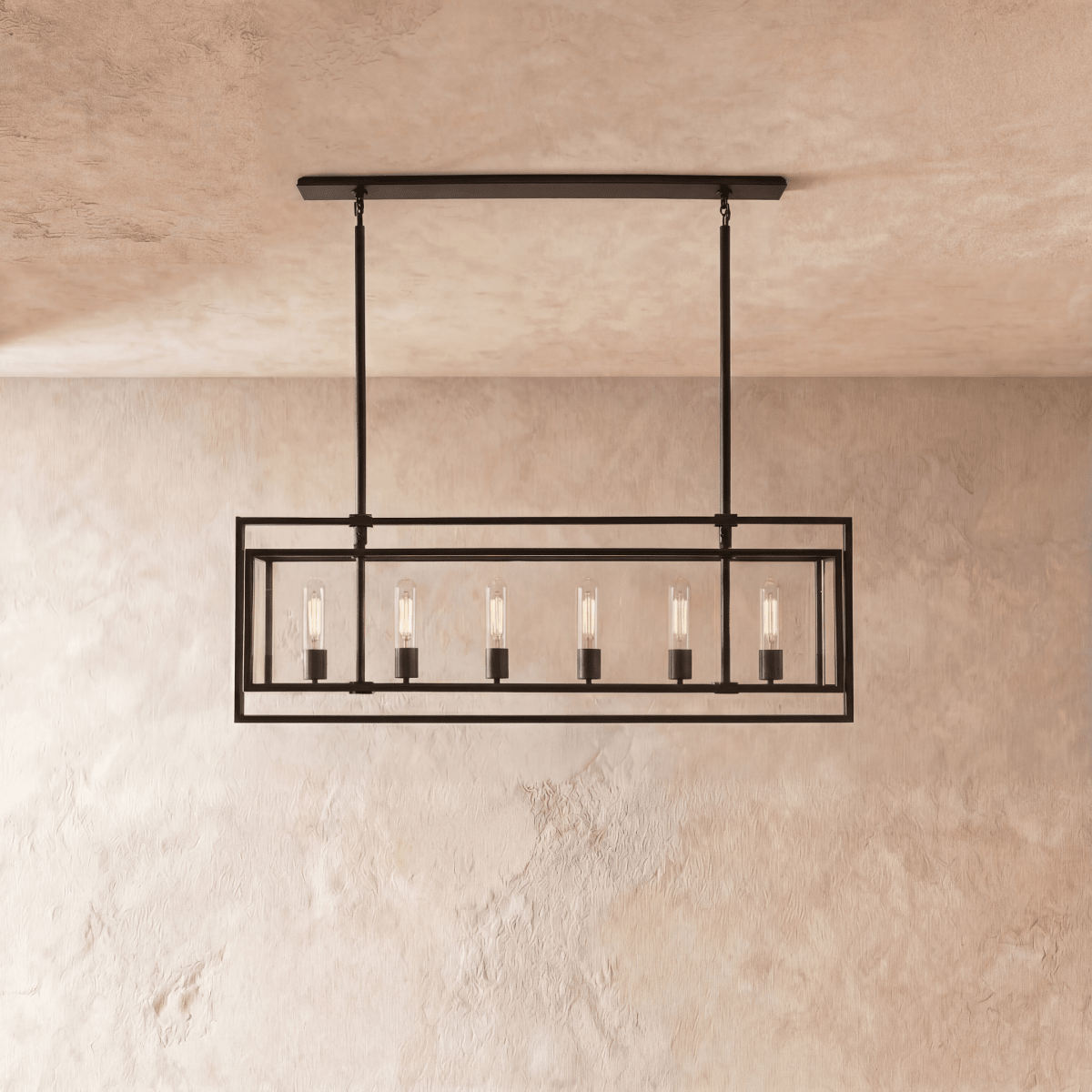 Freyza - Luminara | Modern Black Glass and Metal Dining Room Chandelier