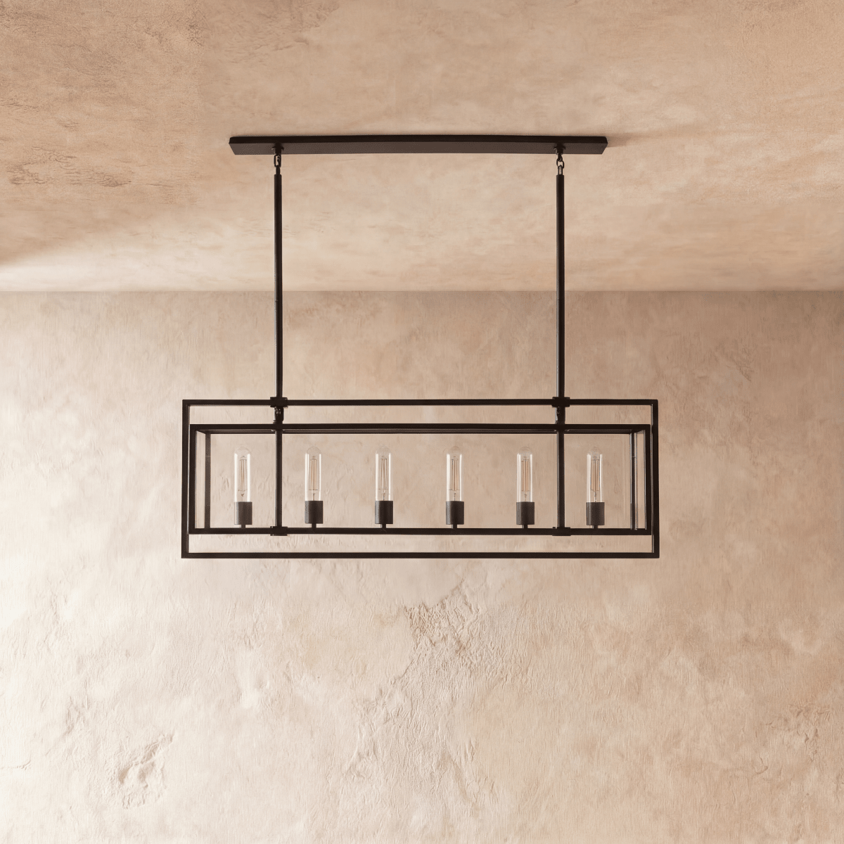 Freyza - Luminara | Modern Black Glass and Metal Dining Room Chandelier