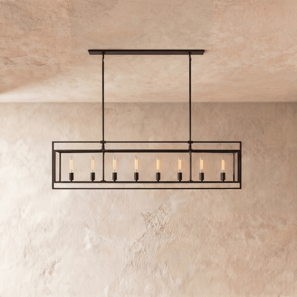 Freyza - Luminara | Modern Black Glass and Metal Dining Room Chandelier