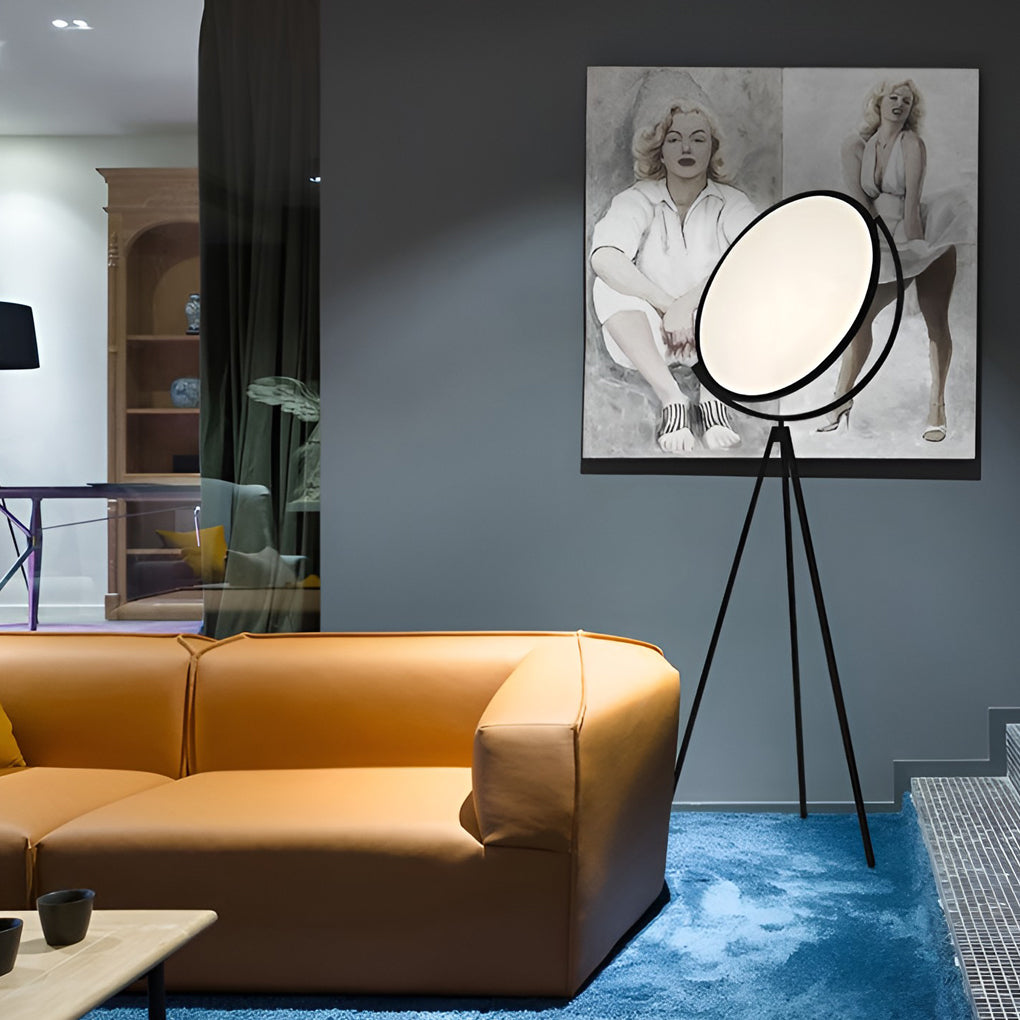 Luminara | Modern Black Metal Tripod Floor Lamp with Adjustable LED Lighting 1