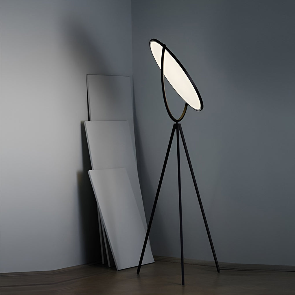 Luminara | Modern Black Metal Tripod Floor Lamp with Adjustable LED Lighting 3