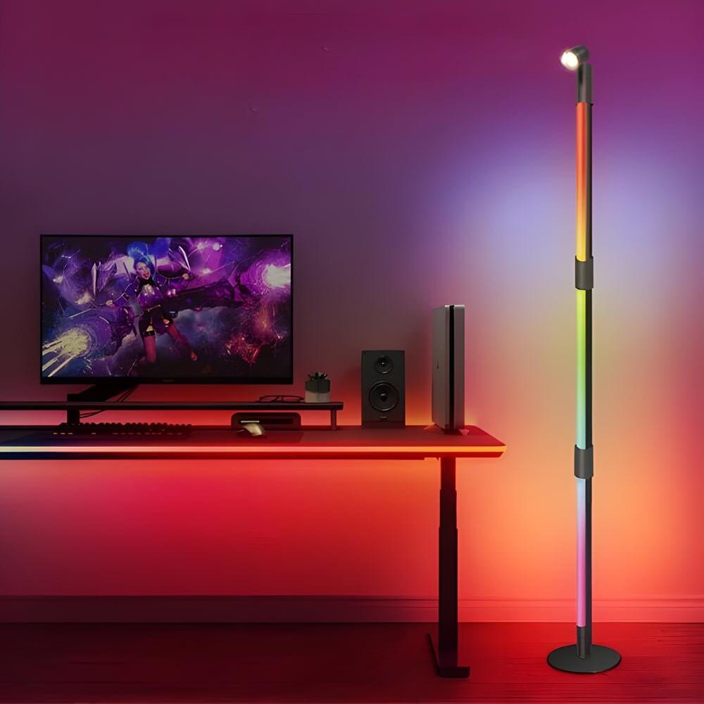 Luminara | Modern Black RGB Rotating Floor Lamp with Remote Control 0