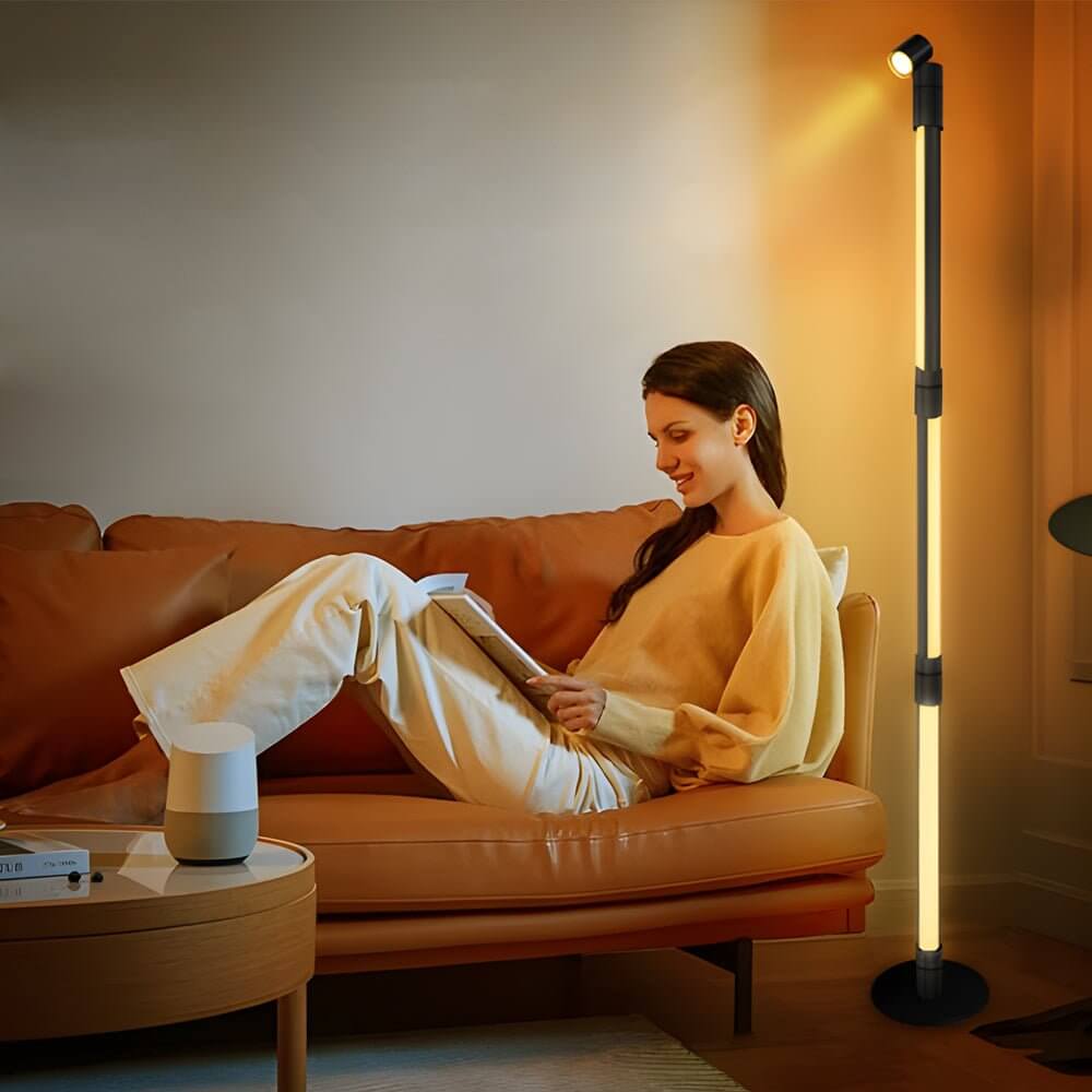 Luminara | Modern Black RGB Rotating Floor Lamp with Remote Control 2