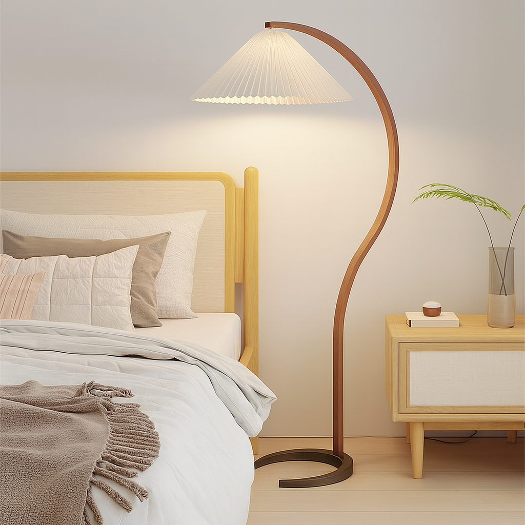 Freyza - Luminara | Modern Elegant Beech Wood Floor Lamp for Living Room