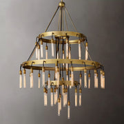 Freyza - Luminara | Modern Elegant Black 3-Tier Round Chandelier Light