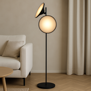 Freyza - Luminara | Modern Elegant Black Iron Standing Floor Lamp for Living Room