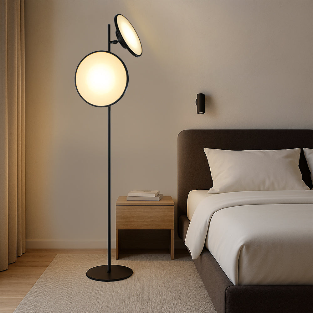 Freyza - Luminara | Modern Elegant Black Iron Standing Floor Lamp for Living Room