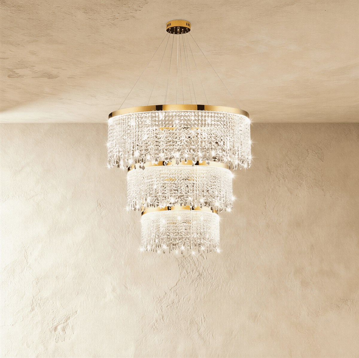 Freyza - Luminara | Modern Elegant Crystal Tiered Dining Room Chandelier